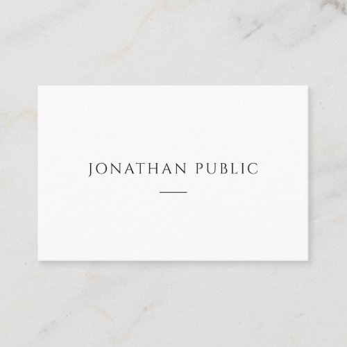 Trendy Minimalist Elegant Modern Simple Template Business Card