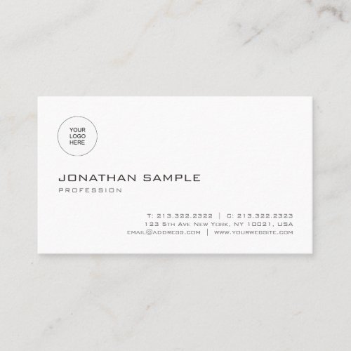 Trendy Minimalist Elegant Modern Template Business Card