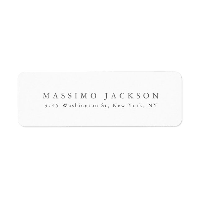 Trendy Minimalist Elegant Professional Name  Label (Front)
