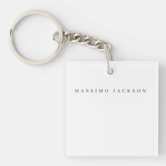 Trendy Minimalist Elegant Professional Serif Font Keychain (Front)