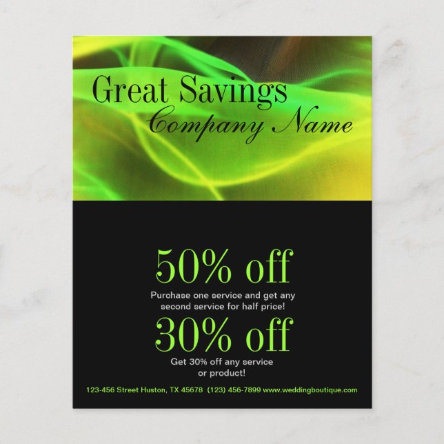trendy minimalist girly lime green abstract flyer (Front)