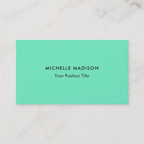 Trendy Minimalist Green Blue Business Card