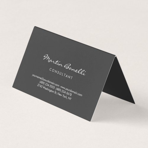 Trendy Minimalist Grey Color Business Card