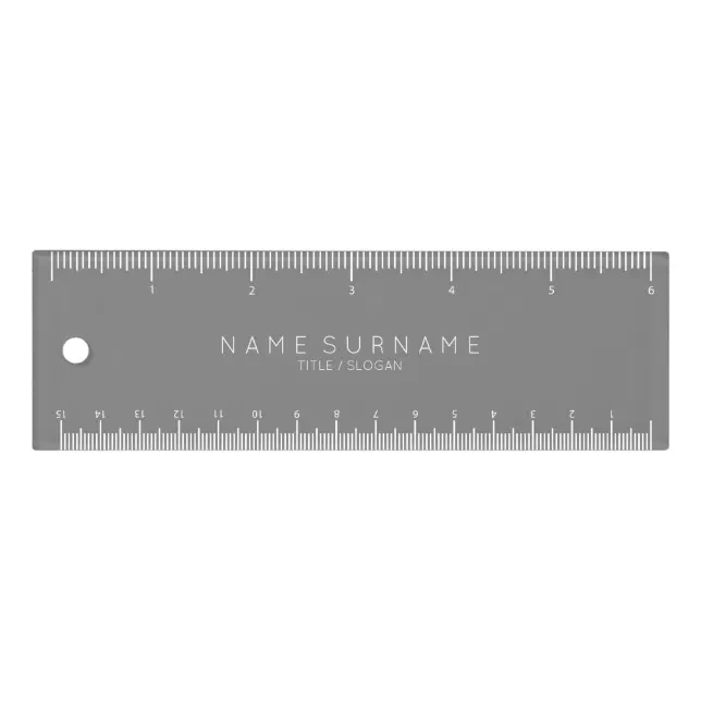 Trendy Minimalist Minimalist 6 inch Grey Ruler | Zazzle