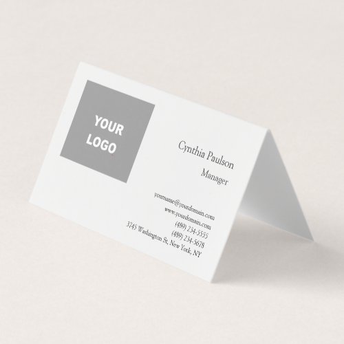Trendy Minimalist Modern Add Your Logo Business Card