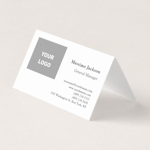 Trendy Minimalist Modern Add Your Logo Business Card