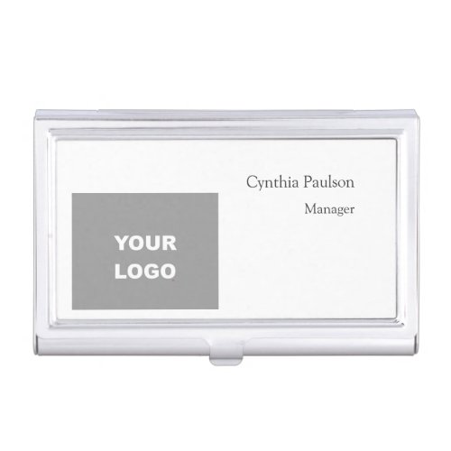 Trendy Minimalist Modern Add Your Logo Business Card Case