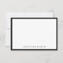Trendy Minimalist Modern Elegant Black White Note Card