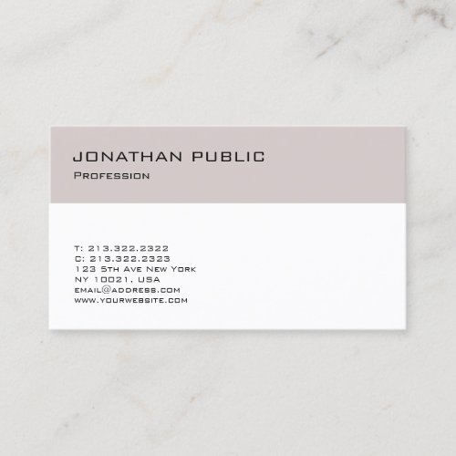 Trendy Minimalist Modern Elegant Design Plain Business Card