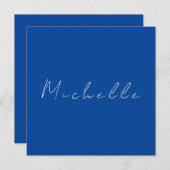 Trendy Minimalist Modern Handwritten Blue (Front/Back)