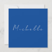 Trendy Minimalist Modern Handwritten Blue (Back)