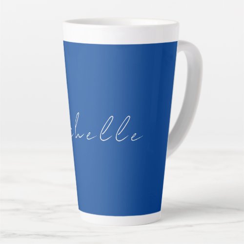 Trendy Minimalist Modern Handwritten Blue Latte Mug