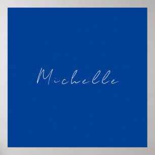 Trendy Minimalist Modern Handwritten Blue Poster
