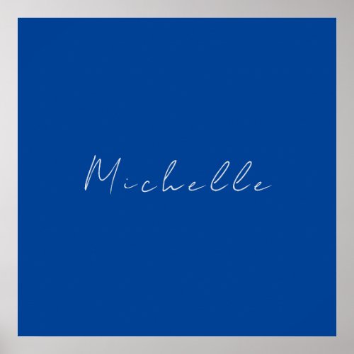 Trendy Minimalist Modern Handwritten Blue Poster