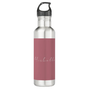 Trendy Minimalist Modern Handwritten Rose Gold Stainless Steel Water Bottle