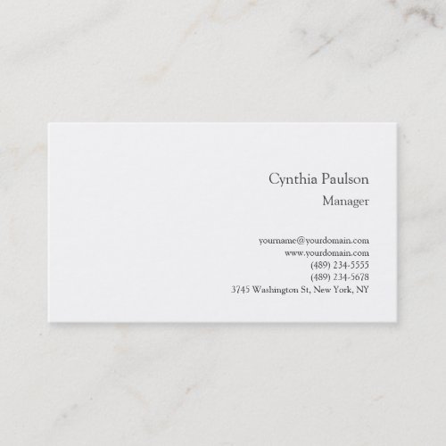 Trendy Minimalist Modern Plain Business Card