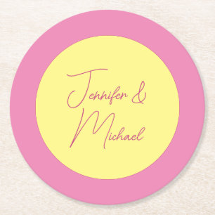 Trendy Minimalist Modern Plain Simple Pastel Color Round Paper Coaster