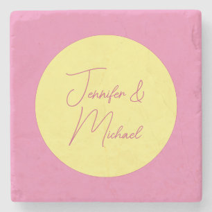 Trendy Minimalist Modern Plain Simple Pastel Color Stone Coaster