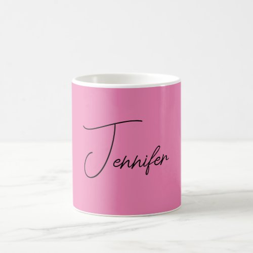 Trendy Minimalist Modern Plain Simple Pink Color Coffee Mug
