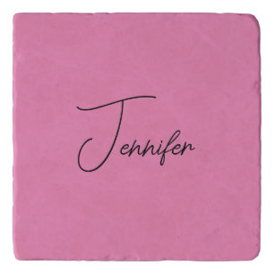 Trendy Minimalist Modern Plain Simple Pink Color Trivet