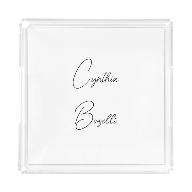 Trendy Minimalist Modern Plain Simple Template Acrylic Tray (Front)