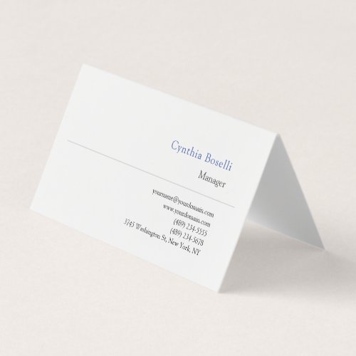 Trendy Minimalist Modern Plain Simple Template Business Card