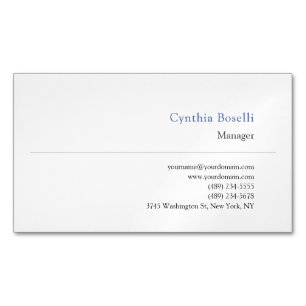 Trendy Minimalist Modern Plain Simple Template Business Card Magnet
