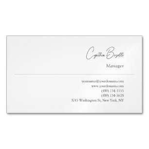 Trendy Minimalist Modern Plain Simple Template Business Card Magnet