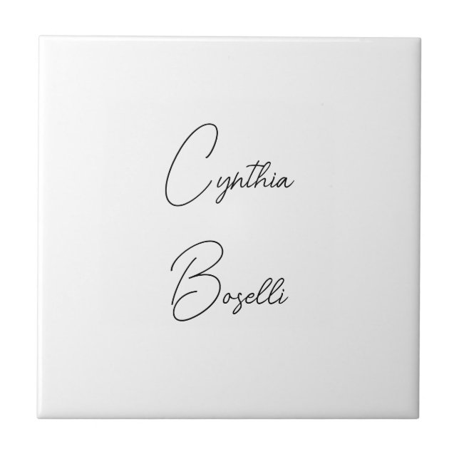 Trendy Minimalist Modern Plain Simple Template Ceramic Tile (Front)
