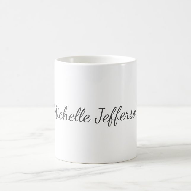 Trendy Minimalist Modern Your Name Coffee Mug (Center)