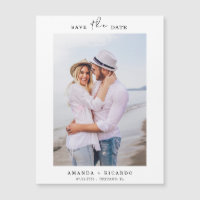 Trendy Minimalist Photo Wedding Announcement Magne