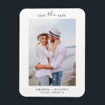 Trendy Minimalist Photo Wedding Announcement Magnet<br><div class="desc">Modern Save The Date design features what's most important: your awesome photo with a touch of modern calligraphy.  Easily customize front and back of card with your personal details.</div>