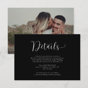 Trendy Minimalist Photo Wedding Details Enclosure Card