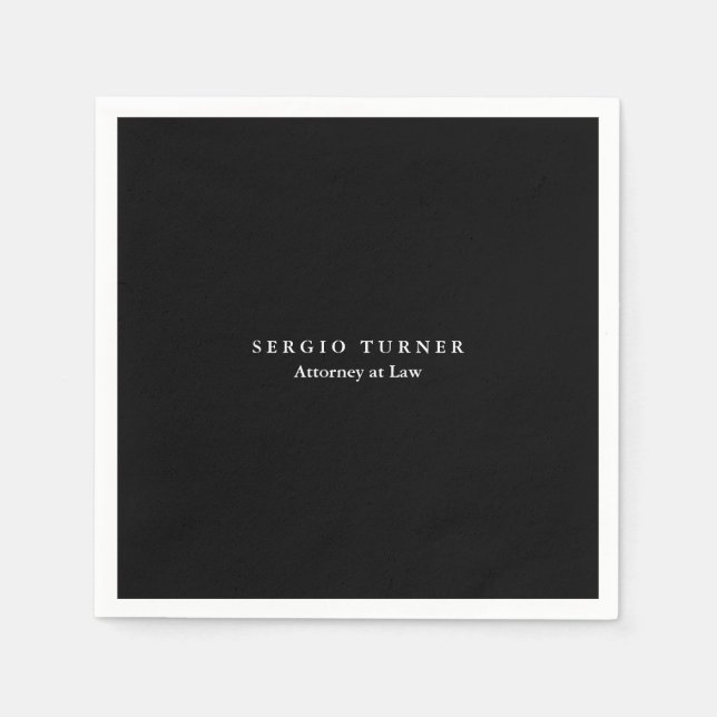 Trendy Minimalist Professional Black Napkins (Front)