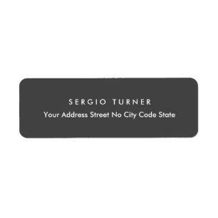 Trendy Minimalist Professional Dark Grey Label