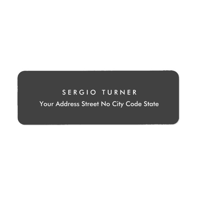 Trendy Minimalist Professional Dark Grey Label (Front)