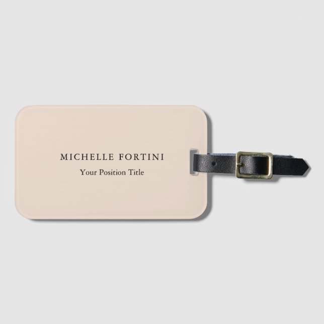 Trendy Minimalist Professional Modern Luggage Tag (Front Horizontal)