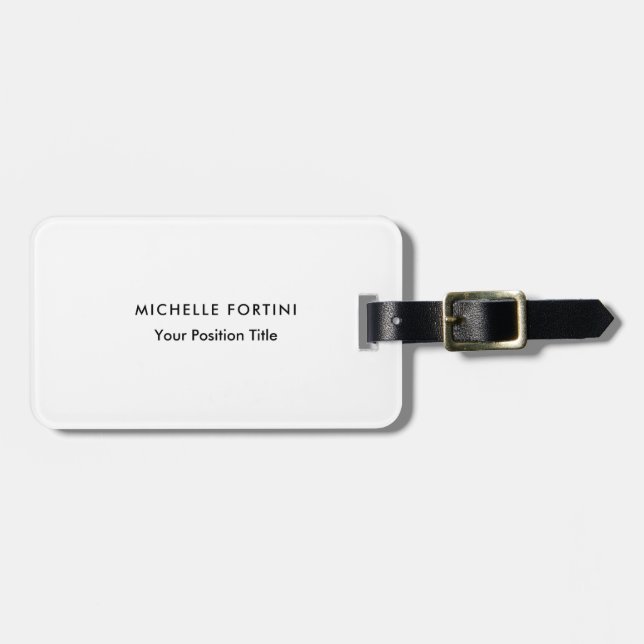 Trendy Minimalist Professional Modern Luggage Tag (Front Horizontal)