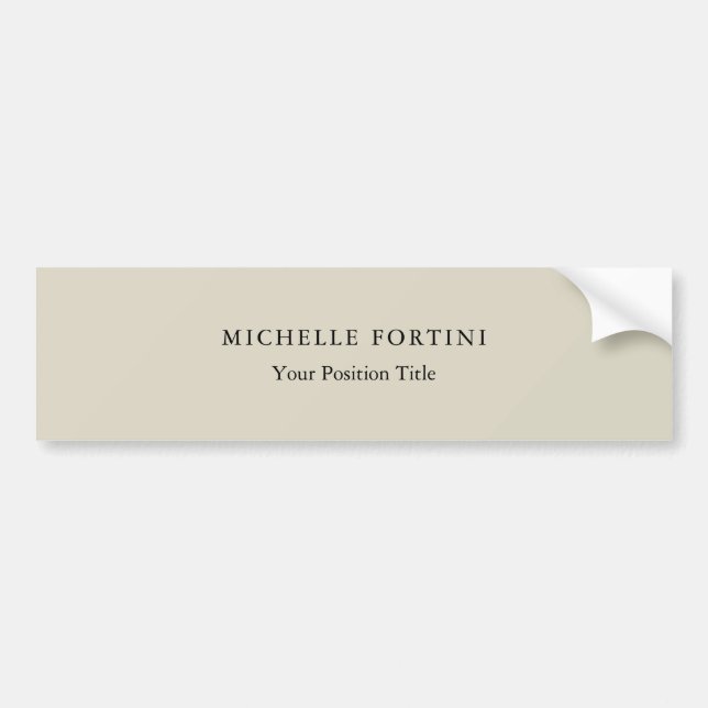 Trendy Minimalist Professional Modern Name Bumper Sticker (Front)