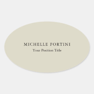 Trendy Minimalist Professional Modern Name Oval Sticker