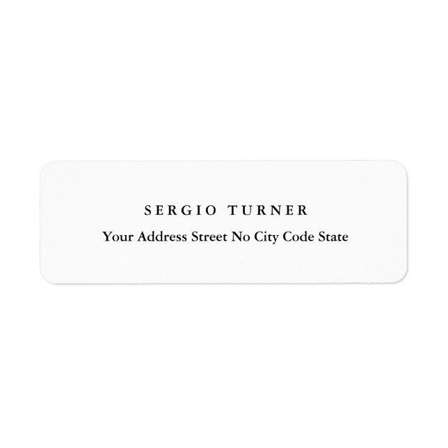 Trendy Minimalist Professional Name Address Label (Front)
