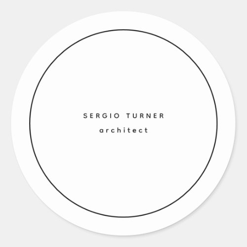 Trendy Minimalist Professional Plain Classic Round Sticker