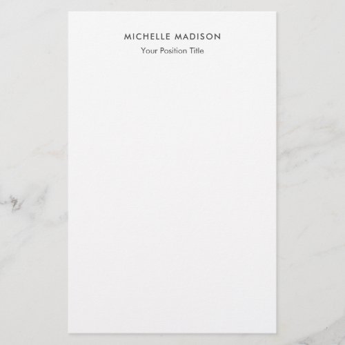 Trendy Minimalist Professional Plain Stationery