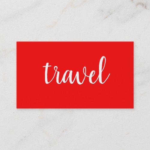 Trendy Minimalist Red Grey Plain Travel Agent Business Card