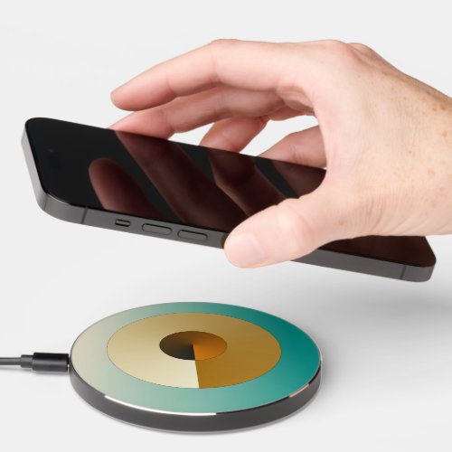 Trendy Minimalist Tan Green Wireless Charger