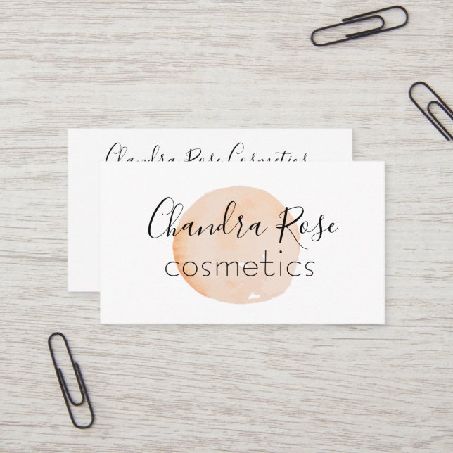 Trendy Minimalist Watercolor Personalized Business Card (Front/Back In Situ)