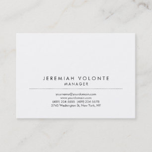 Trendy Minimalist White Professional Artwork Business Card