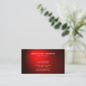 Trendy Minimalistic Chic Design Black Red Plain Business Card (Standing Front)