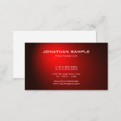 Trendy Minimalistic Chic Design Black Red Plain Business Card (Front/Back)