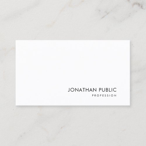 Trendy Minimalistic Design White Template Modern Business Card